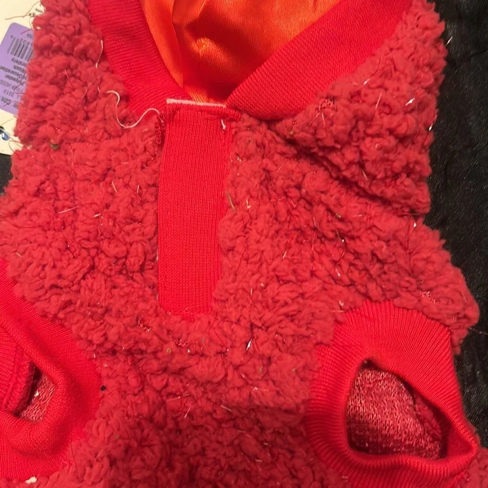 Dog Puppy Red Soft Sweater With Hood S Small